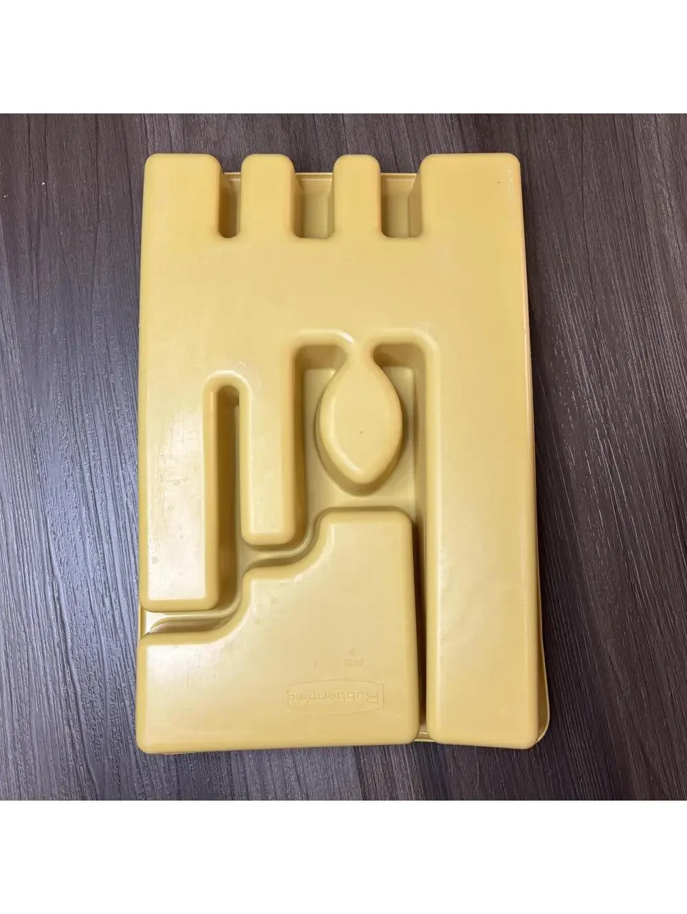 Vintage Rubbermaid Utensil Holder Mustard Yellow Plastic